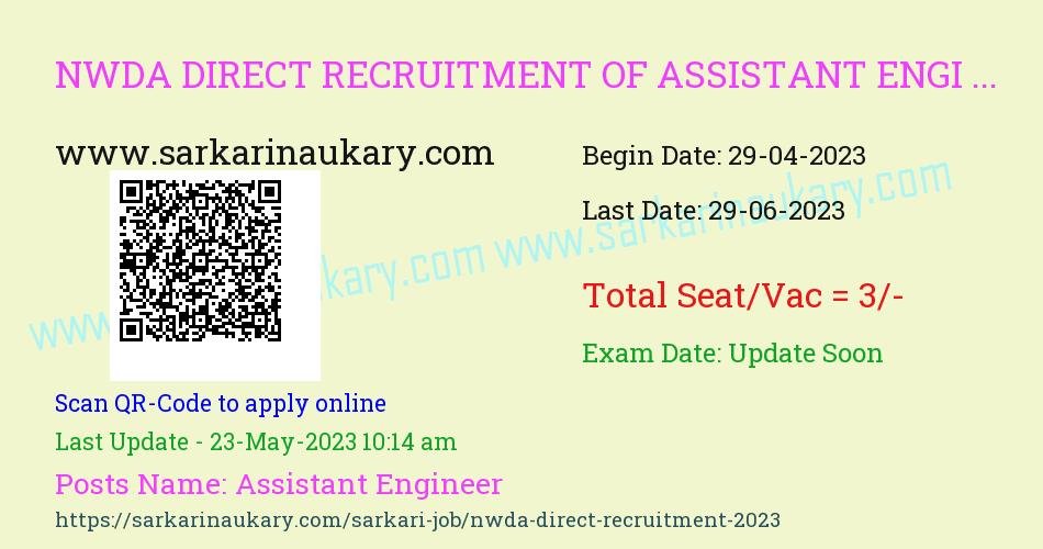  Direct Recruitment of Assistant Engineer in NWDA New Delhi 